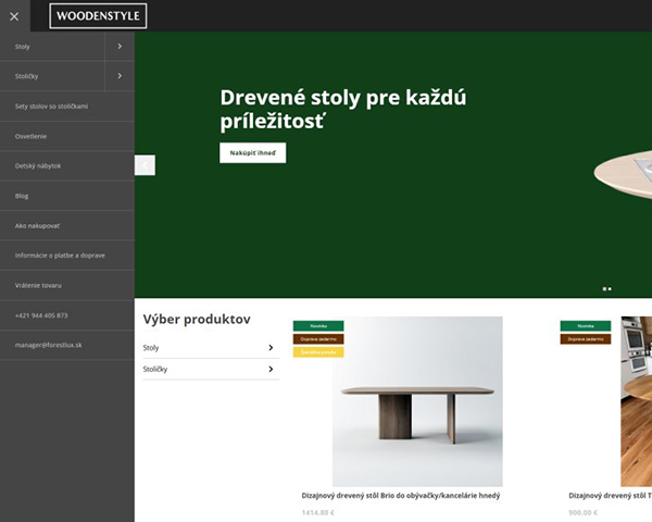 Woodenstyle.sk e-shop na prenájom