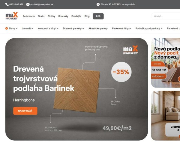 E-shop MaxParket na platforme Midasto